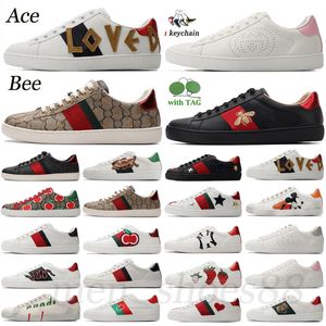 Ace Sneakers Bee Snake Zapatos de diseñador Plataforma Italia Cuero bordado Tigre negro entrelazado Zapatos blancos para hombre Caminar Zapatillas deportivas informales EUR 36-45