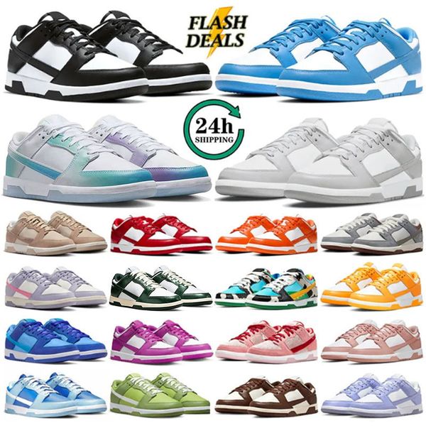 2023 hommes femmes designer chaussures de course baskets plates panda blanc brouillard noir triple rose universitaire bleu rouge actif fuchsia wolf gris