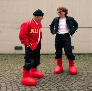 2023 MEN Women Rain Boots Designer Big Red Boot Dik Bottom Non-Slip Booties Rubber Platform Bootie Fashion Astro Boy Bootes Size2176341