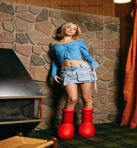 2023 Men Dames Rain Boots Designers Big Red Boot Dikke Bottom Non-Slip Booties Rubber Platform Bootie Fashion Astro Boy Size 35-44 YN1240676