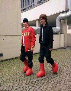2023 Men Dames Rain Boots Designers Big Red Boot Dikke Bottom Non-Slip Booties Rubber Platform Bootie Fashion Astro Boy Maat 35-44 KP9331728
