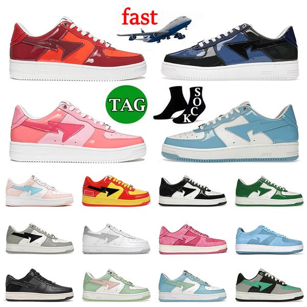 2023 Hommes Femmes Chaussures De Course Designer SK8 Sta Formateurs Couleur Camo Combo Rouge Bleu Rose Brevet Fer Gris Noir Blanc Pastel Gris Vert Hommes Baskets En Plein Air Jogging 36-45