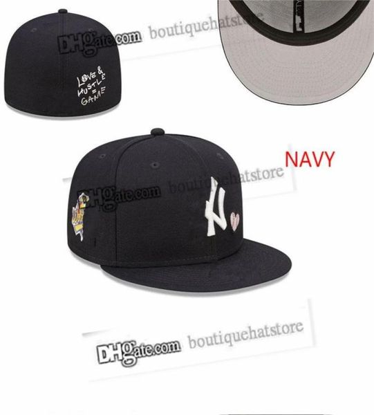 2023 Men039s Baseball Ajusté Chapeaux Classique Bleu Marine Couleur Hip Hop New York Sport Plein Fermé Design Casquettes Chapeau 1996 Stitch He8394545