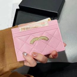 Portefeuille scintillant pour femmes, porte-cartes, court, brillant, de styliste, mini porte-cartes de crédit, pochette à perles 5A