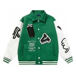 2023 Heren Designer Leren Baseball Jas Mode Varsity Bomberjacks Sport Windjack Casual Rits Jassen Man Bovenkleding Jas Maat M-3XL kk9