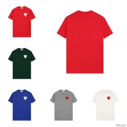 2023 Herren Designer Amis T-Shirt Liebe Stickerei Paris Mode Straße Casual Tees Rundhals Baumwolle Kurzarm T-Shirts 3J5G