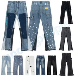 2023 Designers pour hommes Hip Hop Spliced ​​Fared Jeans en détresse Ripped Slip Fit Biker Biker Denim Pantal