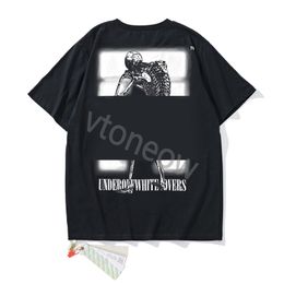 2023 Herenontwerpers T -shirt Man Vrouwen T -shirt Offs Graffiti Skeleton Print Ow Letter Heren en Women's Casual Round Round Round Neck Hort Sleeve T Whites