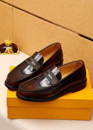2023 Zapatos de vestir para hombre Moda Mocasines de cuero genuino Diseñador de marca Resbalón casual en pisos Hombres Oficina Fiesta formal Boda Oxfords Tamaño 38-45
