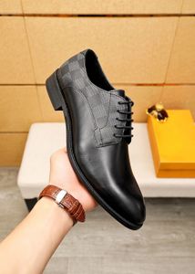 2023 Mens Dress Shoes Lace Up Wedding Party Business Office Oxfords Male merk Ademend echte lederen mode-flats maat 38-46