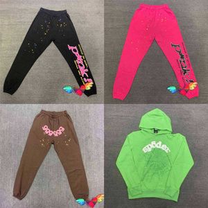 2023 Heren Hoodies Sweatshirts Red SP5Der 555555 Hoodie Men Women Hoge kwaliteit Angel Number Puff Patch Drukafdruk Graphic Spider Web Y2303