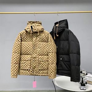 2023 Veste pour hommes à capuche Automne Hiver Down Parkas Lettre avec coupe-vent à glissière Sports de plein air Kaki Noir Joint Designer Coat213b