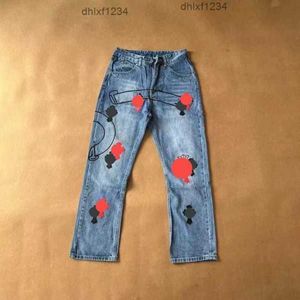 2023 Jeans pour hommes Designer Make Old Washed Chrome Pantalon droit Heart Letter Prints pour femmes Hommes Casual Long Stylebrrk