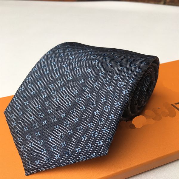 2023 Men de luxe Coldie Damier Ties matelassé Plaid Designer Tie Silk Tie avec boîte Black Blue Blanc 83K5 # 28P1