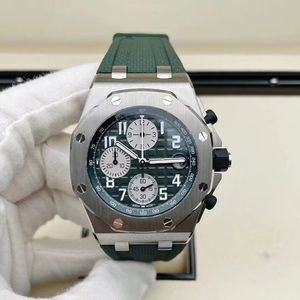 2023 Mens Luxe ornament Watch Hoge kwaliteit Sportchronologie Code Watch Avocado Green Dial 42mm automatische mechanische bewegingsdatum Display Precision Steel