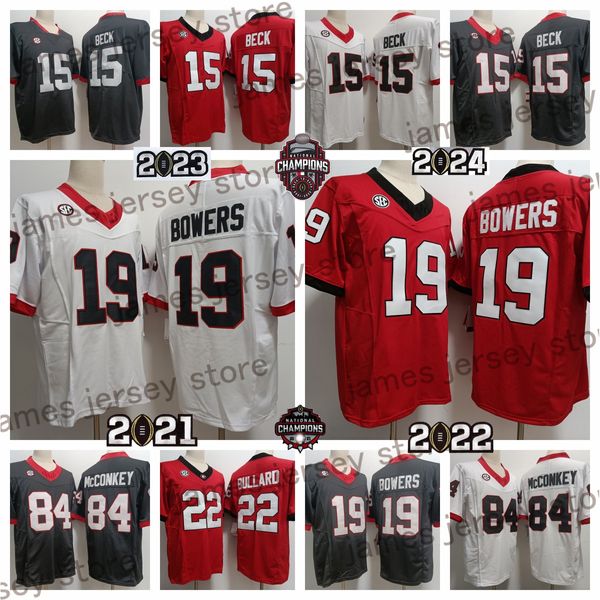 2023 NCAA Hommes # 15 Carson Beck # 19 Brock Bowers # 22 Javon Bullard # 84 Ladd McConkey Maillot de football en stock