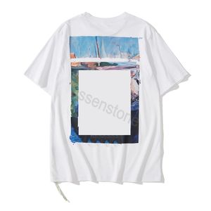 2023 Heren Offs T Shirts Summer Damesontwerpers T shirts losse T-stukken merken Tops Man S Casual Shirt Luxurys White Clothing Street kleding maat S-XXL