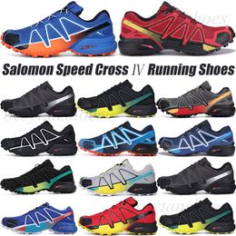 2023 Heren Running Shoes Nieuwe Salomon Speed ​​Cross 4,0 CS Wine Red en Black Sky Sky Blue Gray Fluorescent Yellow Men Trainers Outdoor Sports Sneakers 40-46
