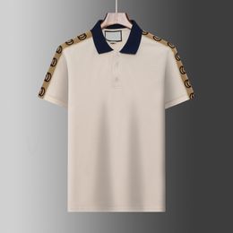 2023 Heren Stylist Polo Shirts Luxe Merk Mens DesignerGu Polo T-shirt Zomer Mode Ademend Korte Mouwen Revers Casual top