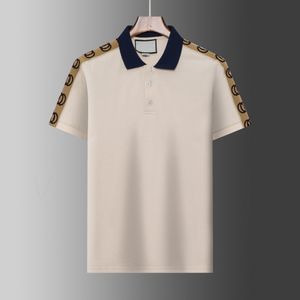 2023 Mens Stylist Polos marque de luxe mens designerGu polo T-shirt été mode respirant à manches courtes revers haut décontracté