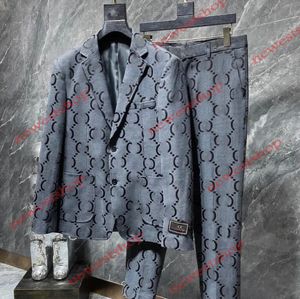 2023 Herenpakken Blazers Westerse kleding ontwerper mannen klassieke brief print Blazer herfst luxe uitloper jas slim fit brief patchwork damespak broek