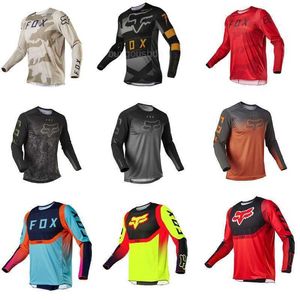 2023 T-shirts pour hommes Fox été multiples camouflage VTT hors route moto extérieur cyclisme costumes séchage rapide respirant long