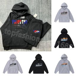 Designer Men's Trapstar Survêtements broderie peluche lettre décoration femmes chaudes Y2k sweats à capuche à manches longues pull à capuche avec pantalon fermeture éclair pantalon taille S-XL