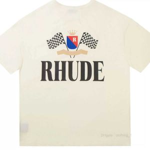2023 T-shirts pour hommes Rhudes T-shirts d'été Femmes Designers pour hommes Tops Lettre Polos Vêtements de broderie T-shirt à manches courtes T-shirts Taille S-XL 1N5W