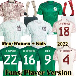 2023 México Women Away Jerseys de fútbol H.Ozano Chicharito Raul Lozano 22 23 Venientes Versión de jugadores Boys Juvendos Juveniles Juntos de camisa de fútbol Uniformes 214