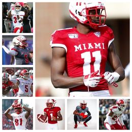 Maillot de football des Redhawks de Miami 2023 12 Corban Hondru 17 Rush 14 Caleb Tubbs 16 Eli Blakey 90 Caiden Woullard 52 Nasir Washington 70 Will Jados 2 Aveon Smith