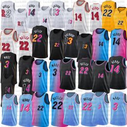 Maglia da basket 2023 13 55 Jimmy Butler Dwayne Dwyane Wade Tyler Herro New Kyle Lowry Bam Adebayo Duncan Robinson