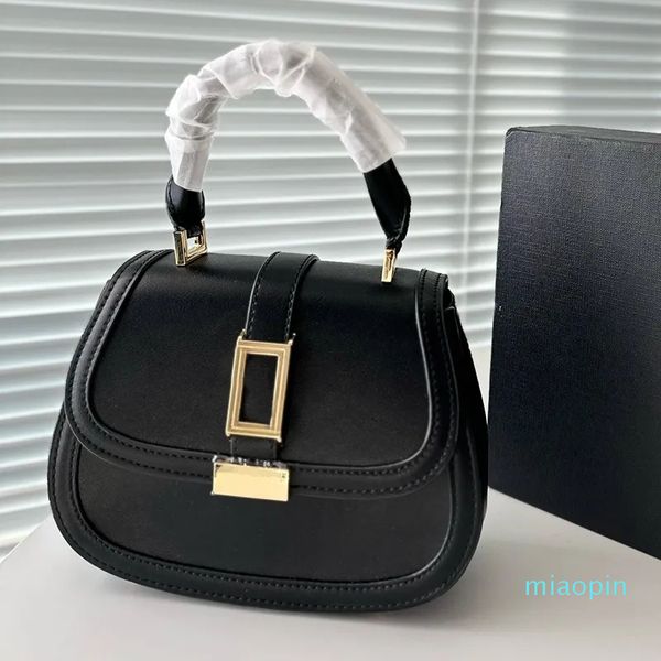 2023-Mini bolso Bolso de mano con asa superior Monedero con solapa plegable de cuero Monedero con solapa 2 bolsillos internos con pies de metal Bolsos de hombro Correa larga