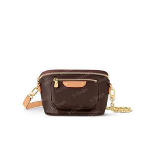 2023 mini bumbag diseñador bolso de cintura rindeja bolsas de flores marrones para hombres de cuero carteras de cuerpo de cuero hombres mensajero bolso de cuero billetera de moda 82335 #lbb-01