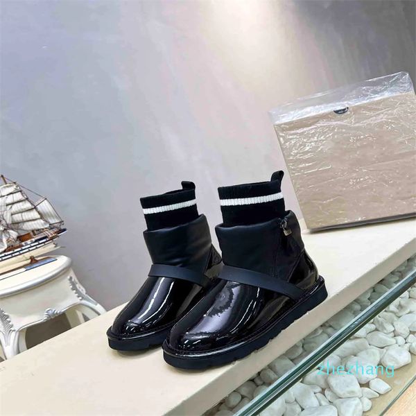 2023-Mini bota de nieve tobillo clásico invierno piel completa mullido satén peludo mujeres botines zapatillas zapatos de diamantes de imitación