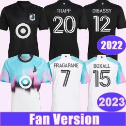 2023 Minnesota United FC Mens Soccer Jerseys REYNOSO DIBASSY LODEIRO TRAPP Accueil Noir Chemise de football Adulte Uniformes à manches courtes JJ 11.9