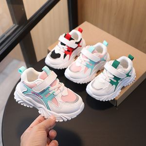 2023 Mixed Color Spring Summer Shoes Children's Sneakers Premium Pu Leather Mesh Splicing Casual Shoes Boy and Girl Sneakers Flat Tide Shoes