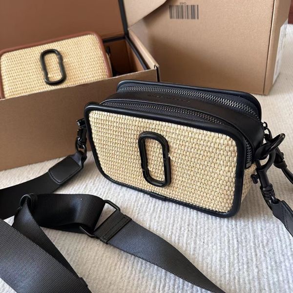 2023 MJ bolso de cámara tejido de paja bolso de tarjeta SNAPSHOT THEO moda axila de mujer Messenger bag la serie de bolsos para teléfonos móviles para hombres y mujeres tiene una gran capacidad, puerta a puerta