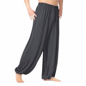 2023 Modal Hommes Pantalons Casual Baggy Hippie Yoga Sarouel Été Lâche Respirant Casual Baggy Pantalon Joggers Pantalon de survêtement M6pA #