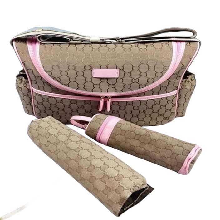 2023 Mommy baby diaper Bag 3-piece set Paris female designer print multifunctional fashion Zipper & Hasp One Shoulder Bag Mom and girl's gift Creative A10