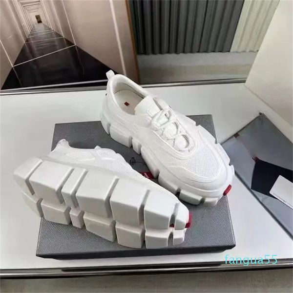 2023-Mocasines de cuero brillante Monolith, zapatos de hombre, tejido de punto, zapato grueso blanco y negro, zapatillas de deporte con suela en relieve de goma ligera, entrenador 01