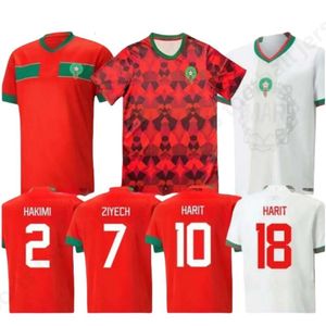 2023 Jerseys de football marocain Hakimi Maillot Marocain Ziyech en-neyri 22 23 24 Chemises de football Men Kid Kit Harit Saiss Idrissi Boufal Fans Jersey