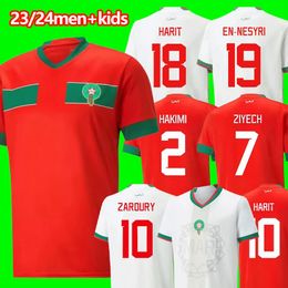 2023 Maillots de football du Maroc 22/23/24 Maillot de pied ZIYECH BOUTAIB Camiseta de futbol BOUSSOUFA EL AHMADI Maillot de football de l'équipe nationale S-2XL