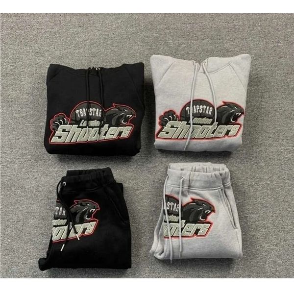 2023 Motion Fashion Design Survêtements FW Trapstar Sweat à capuche Costume Hommes Femmes Rouge Noir Tête de Tigre Serviette Brodée Sweat À Capuche En Peluche 688ss