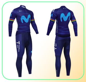 2023 MOVISTAR Hiver Cyclisme Maillot Pantalon Costume VTT Maillot Thermique Polaire Veste De Vélo Sportswear Descente Pro Vélo De Montagne Clo4435941