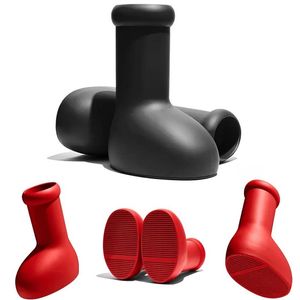 2023 Mschf Astro Boy Boot Botas rojas grandes Hombres Mujeres Sobre la rodilla Lluvia Parte inferior gruesa Antideslizante Botines negros Hombres Caucho Diseñador Plataforma Botines Zapatos Tamaño 35-47