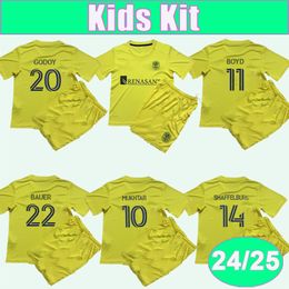 2024 25 MUKHTAR Surridge Kids Kit SC Soccer Jerseys Nashville Home voetbalshirt Leal Zimmerman Bunbury Kind Korte mouw uniformen