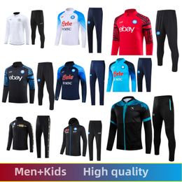 2023 Napoli AE7 D10S Trainingspak Napoli Atletiekpak met lange mouwen Voetbalshirt 21 22 23 24 Voetbalatletiekjasje Kindertenue