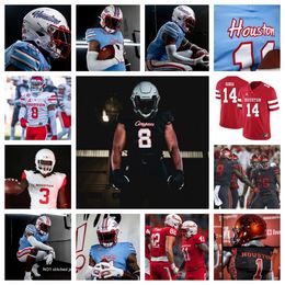 2023 NCAA Houston Cougars voetbalshirt 18 Joshua Cobbs 24 A.J. Haulcy 76 Patrick Paul 13 Indiana Wijay 27 Mike Welch 70 Max Banes 58 Shamar Hobdy-Lee 75 Jack Freeman