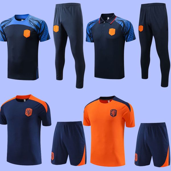 2023 Países Bajos Memphis Soccer Track Supsuits 24 23 de Jong Holland de Ligt Wijnaldum van DIJK Dumfries Camisa de fútbol Camisa de manga corta Juego de entrenamiento de polo