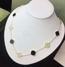 2023 Nieuwe 10 Diamanten Ketting Mode Klassieke Klaver Ketting Charm Rose Gold Sier Plated Agaat Hanger Voor Vrouwen Meisje Valentijnsdag engagement Premium